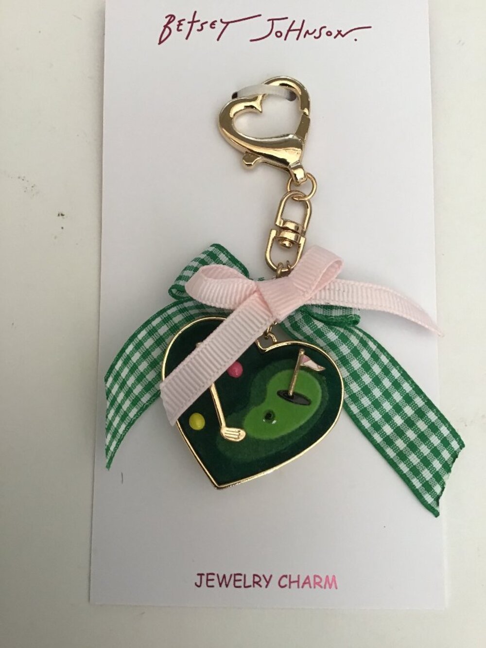 Betsey Johnson New Green Golf Club and Tee Jewelry Charm